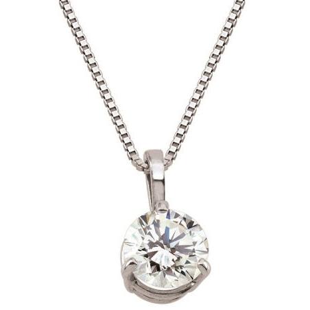 18ct White Gold 0.51ct Round Brilliant Cut Diamond Solitaire Pendant