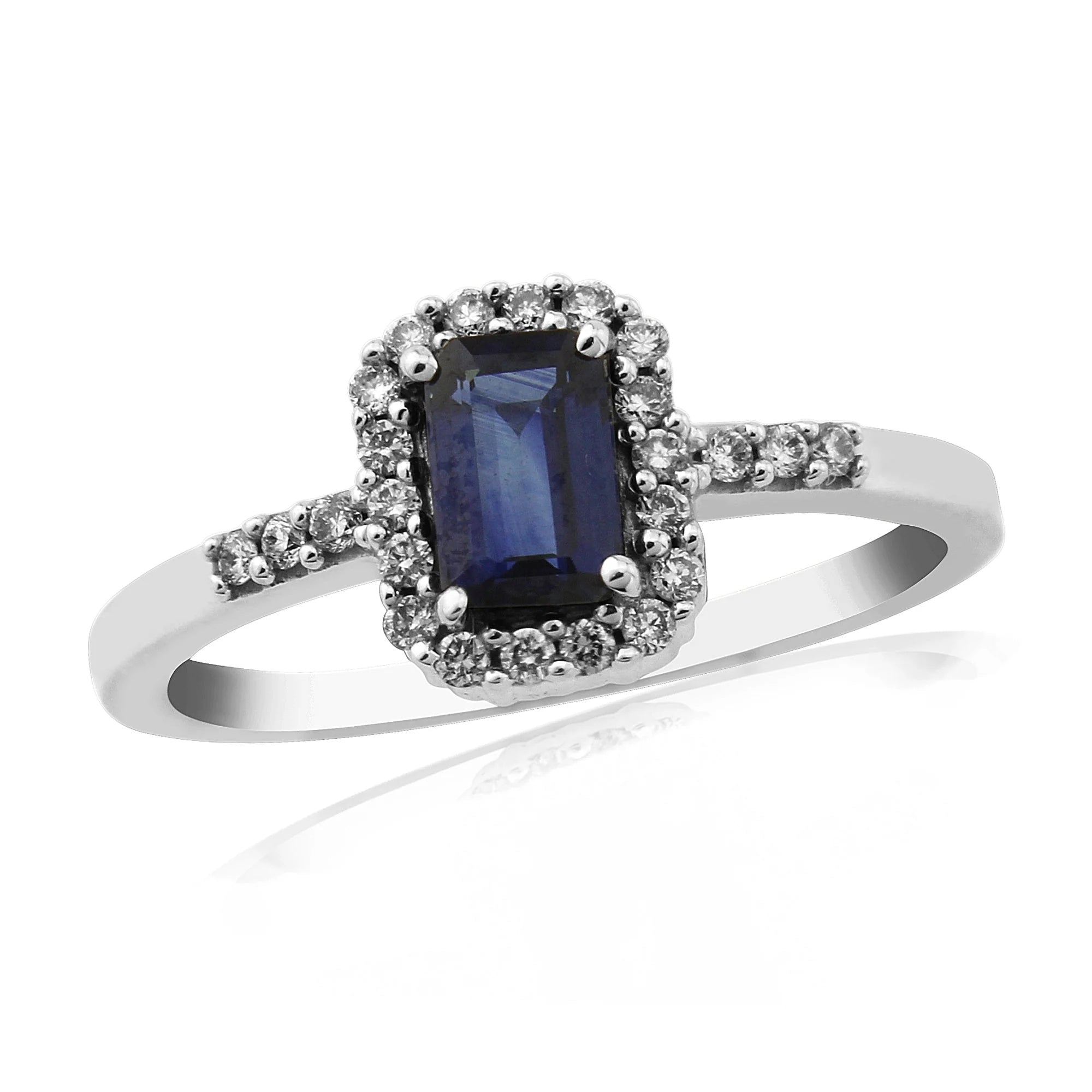 18ct White Gold Oct Sapp And Dia Clus