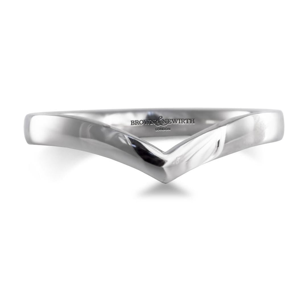 18ct White Gold Pln Wishbone