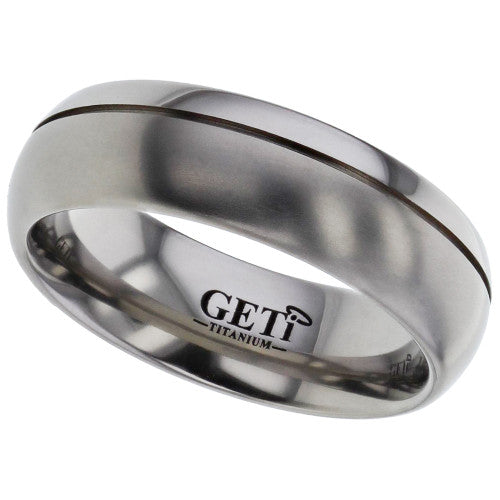Titanium Court Shaped Wedding Band, size U