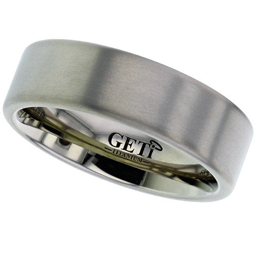 Titanium Satin Finish Flat Court Wedding band, size S