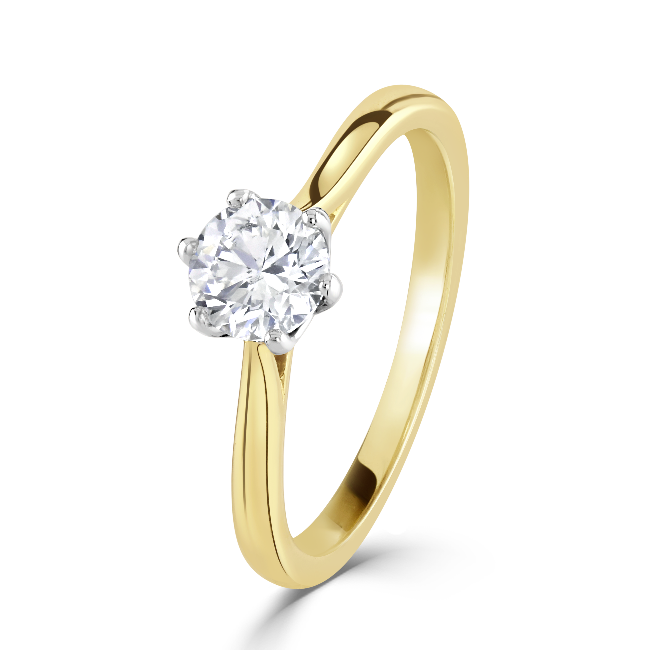 0.70ct Round Brilliant Cut Diamond Solitaire 18ct Yellow Gold Ring
