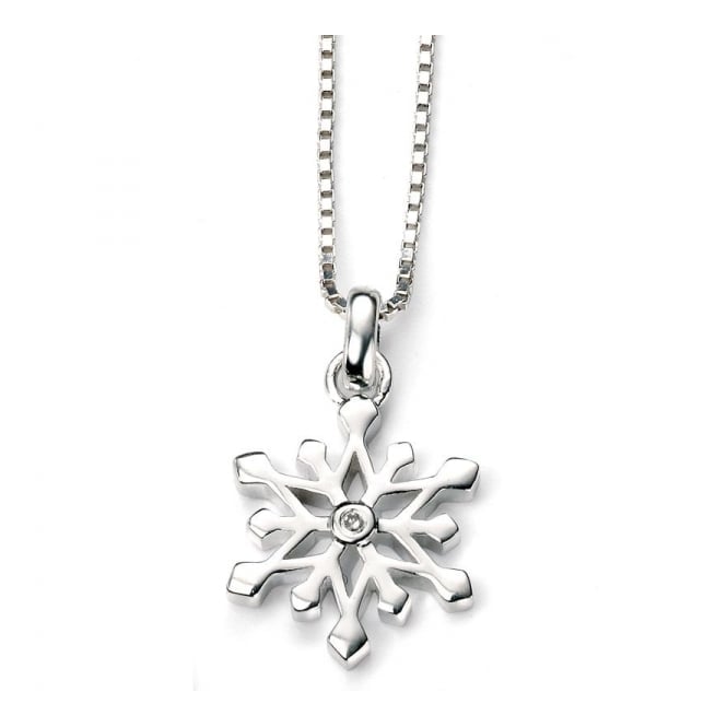Silver Diamond Set Snowflake Pendant