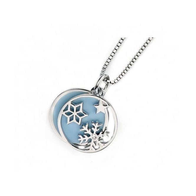 Silver Cubic Zirconia Set Cut Out Snowflake Pendant