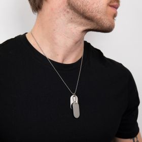 Stainless steel Double Oval Dog Tag Necklace