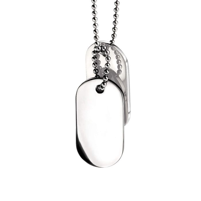 Stainless steel Double Oval Dog Tag Necklace