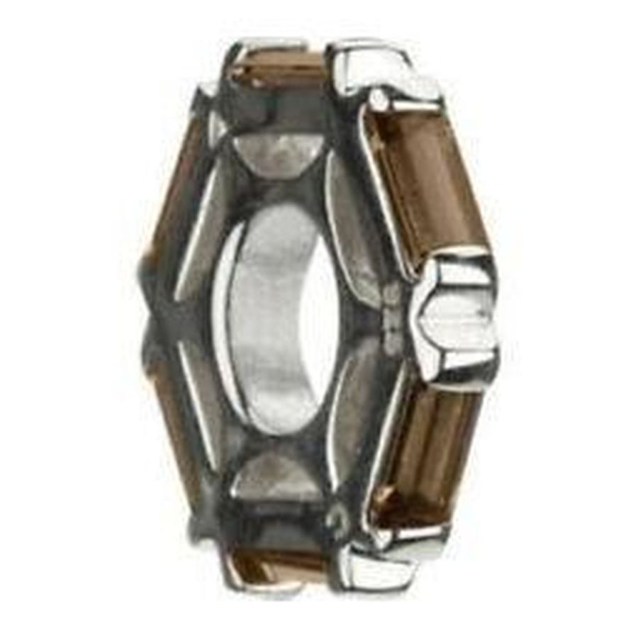 Silver Bead - Wheel - Dark Topaz