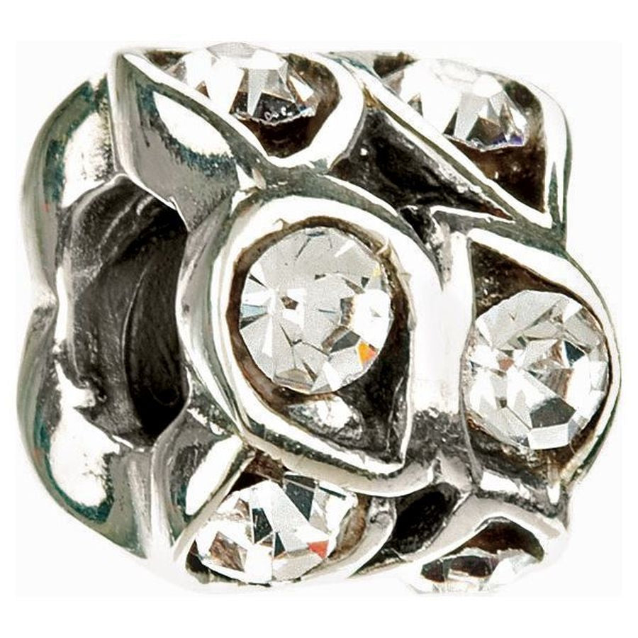 Silver with Clear Crystal Stones- Paisley Sparkle