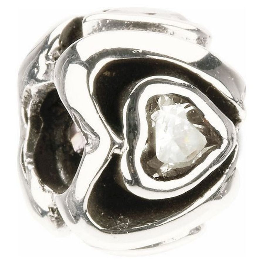 Silver with White Stone Bead - Mother's Heart