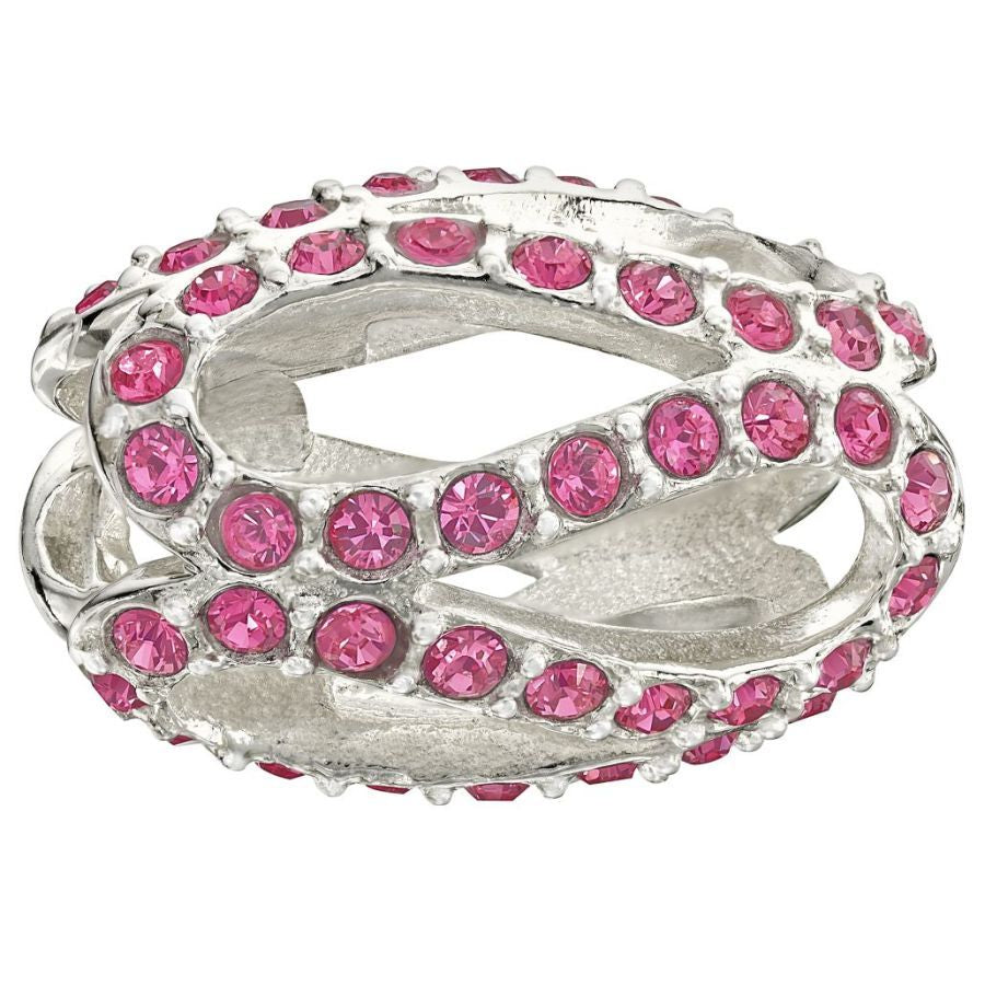 Silver Bead - Glistening Meander - Pink