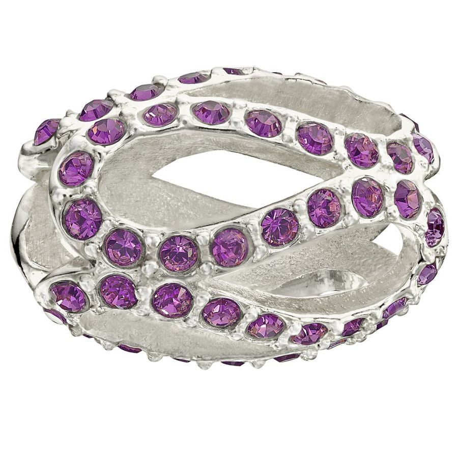 Silver Bead - Glistening Meander - Purple