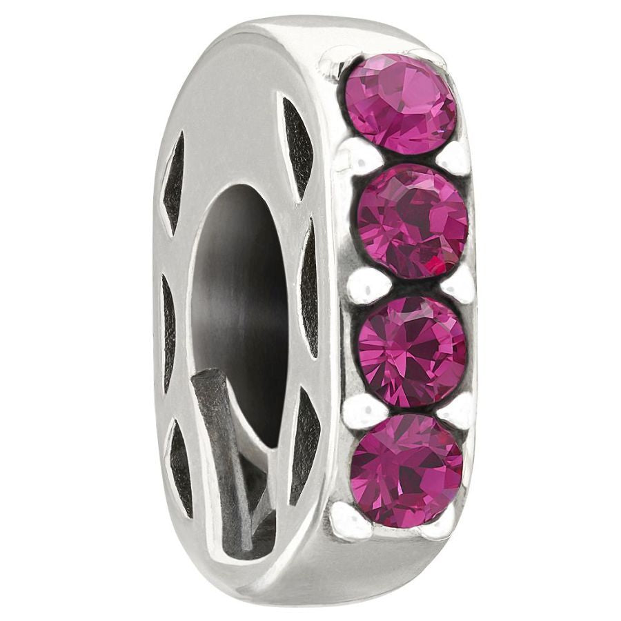 Silver Bead - Simple Elegance - Fuchsia Crystal