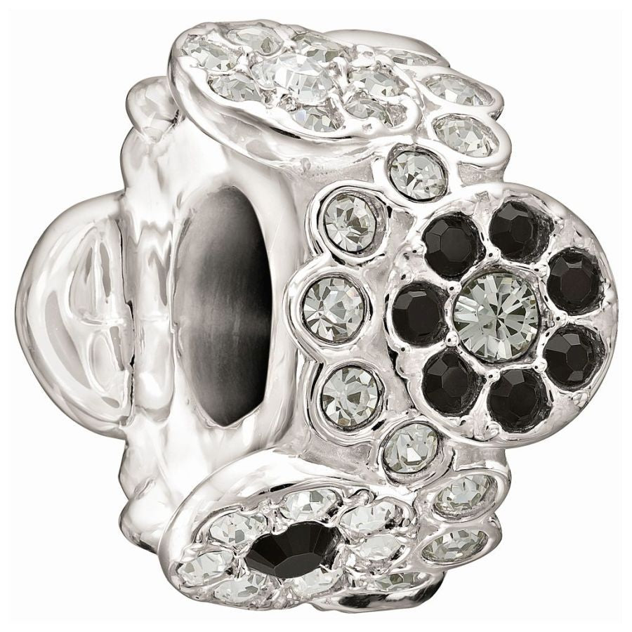 Silver Bead - Daisy Bouquet - Black & White