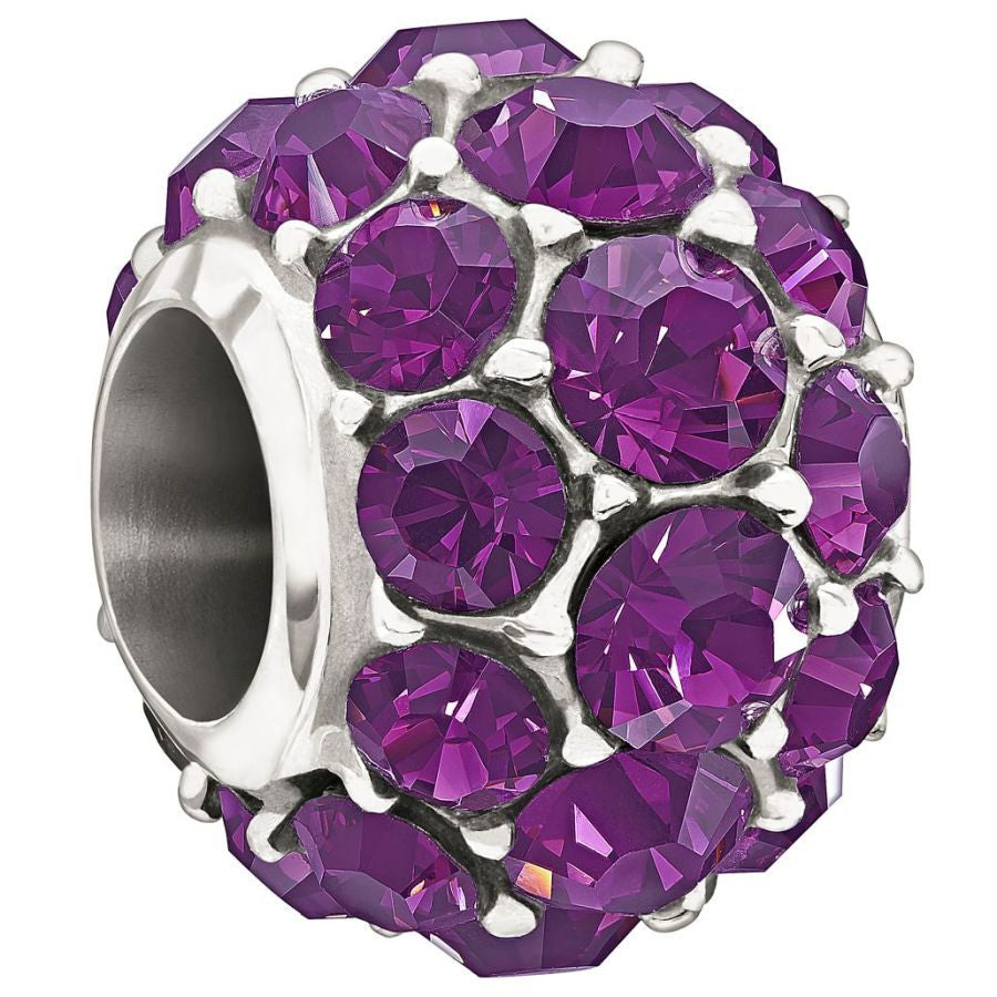 Silver Bead - Splendor - Purple Crystal