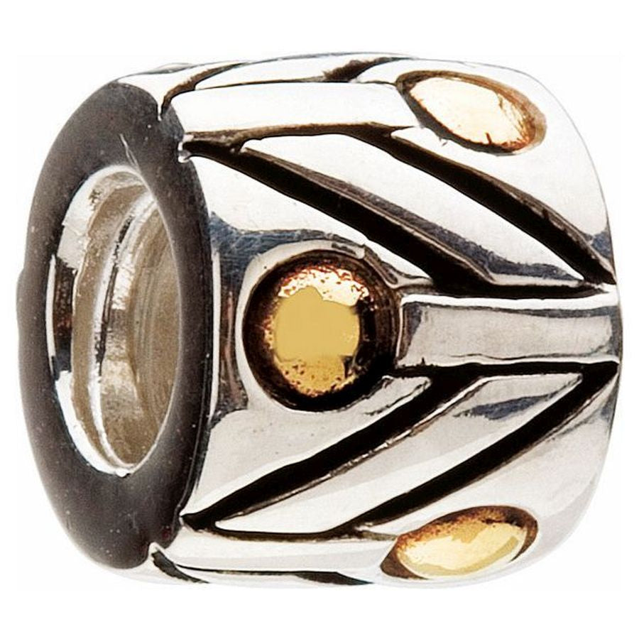 Silver & 14ct Bead - Gold Dot