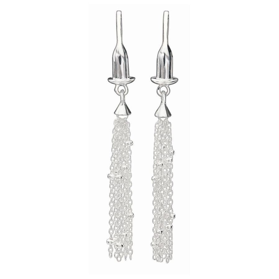 Silver Earring Bead Drop Charms - Tassel