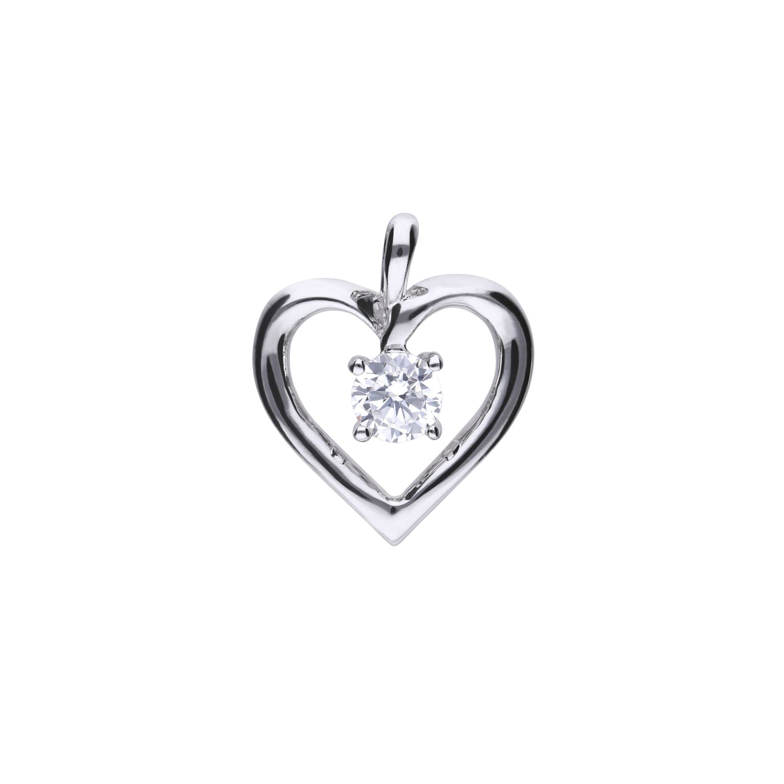 Sil-Cz-Opn Heart Pend + C