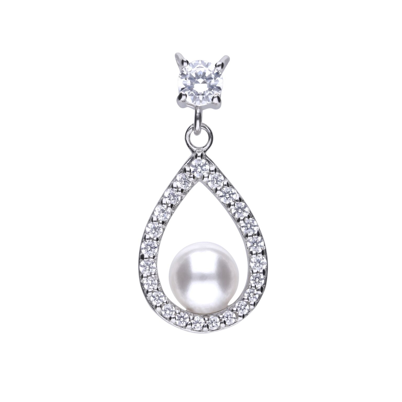 Sil-Cz-T.Drp Pearl Pnd+Ch