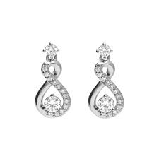Silver Cz Infinity Drop ear rings
