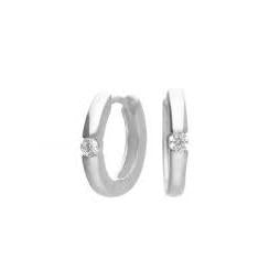 Silver Single Cz Hoop