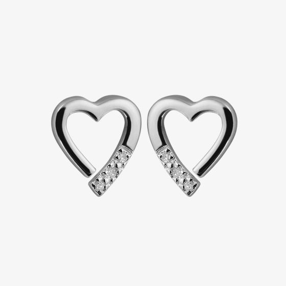 Silver Memories diamond set stud earrings