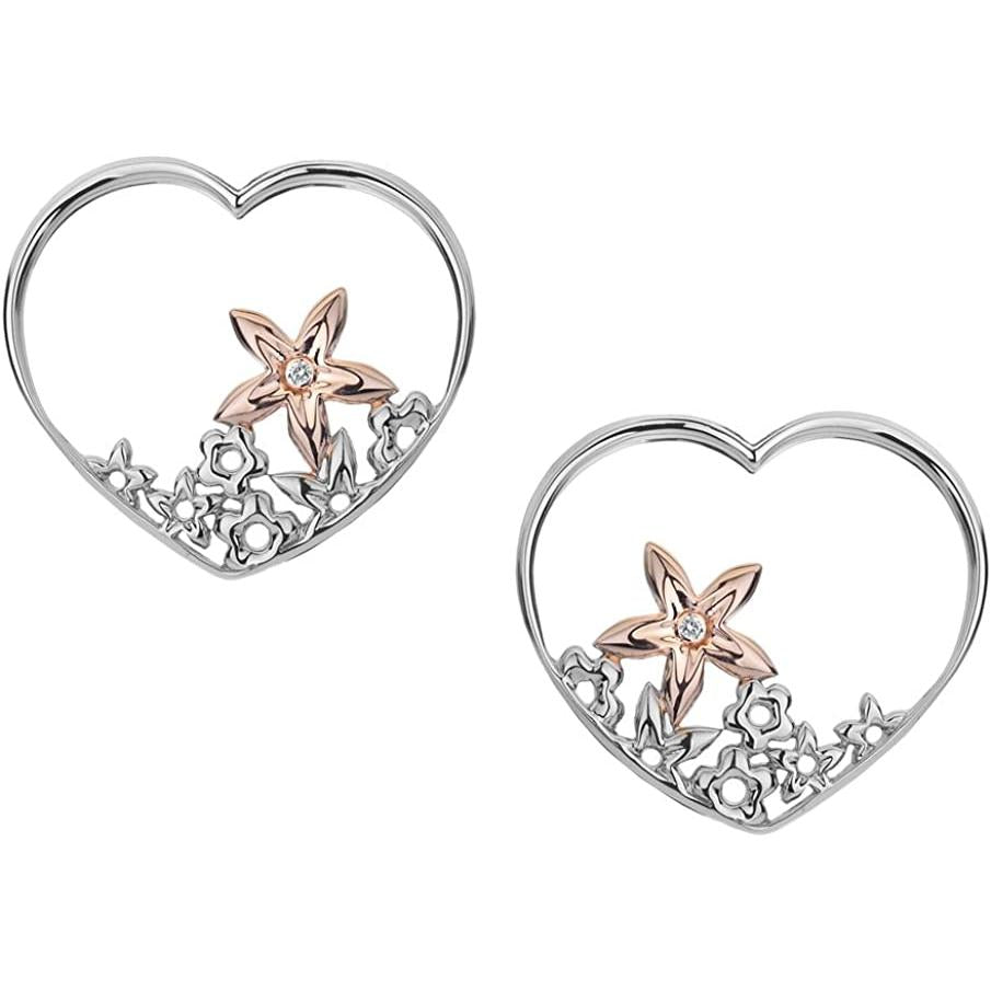 HD Silv&RGP Open Heart Stud Earrings