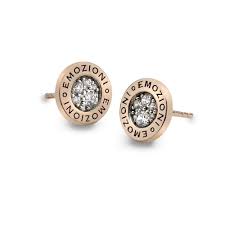 Emozioni Yellow Gold Plated Pianeta Cubic Zirconia Set Stud Earrings