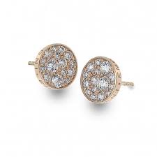 Emozioni Rose Gold Plated White Cubic Zirconia Set Stud Earrings