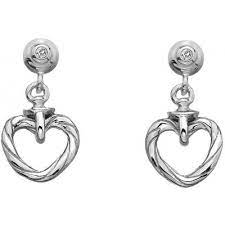 Silver Breeze Heart Drop Earrings