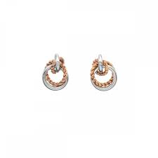 Silver & Rose Gold Plated Unity Circle Earrings