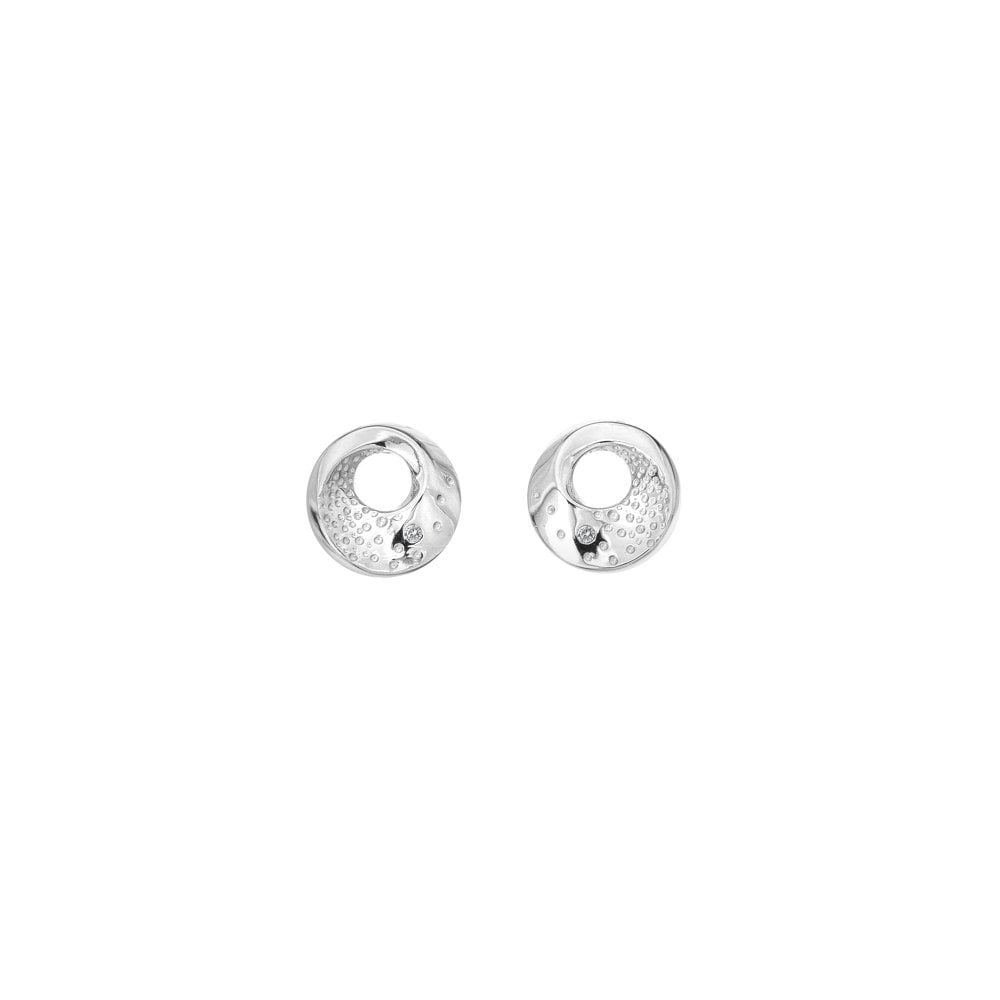 Silver Quest Circle Stud Earrings