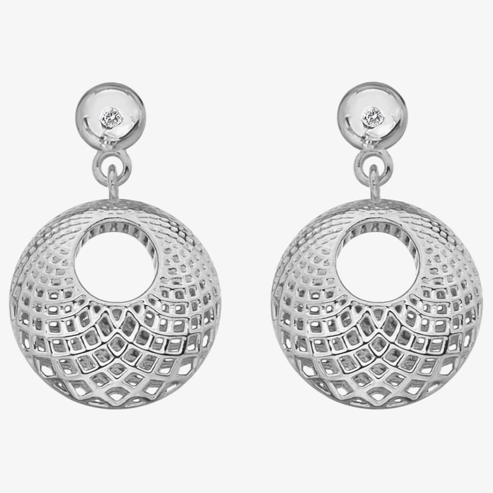 Silver Quest Filigree Circle Drop Earrings