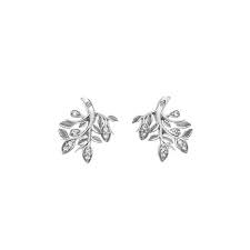 Silver Nurture White Topaz Set Stud Earrings