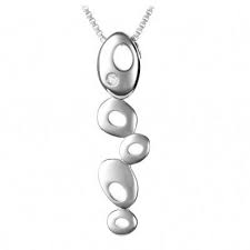 HD Silver Pebbles Drop Pendant + Chain