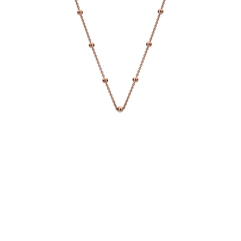 Intermittent Bead link rose gold plate silver chain.