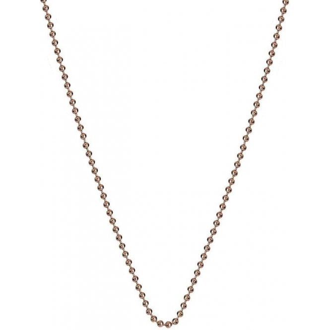Emozioni rose gold plate silver bead chain.