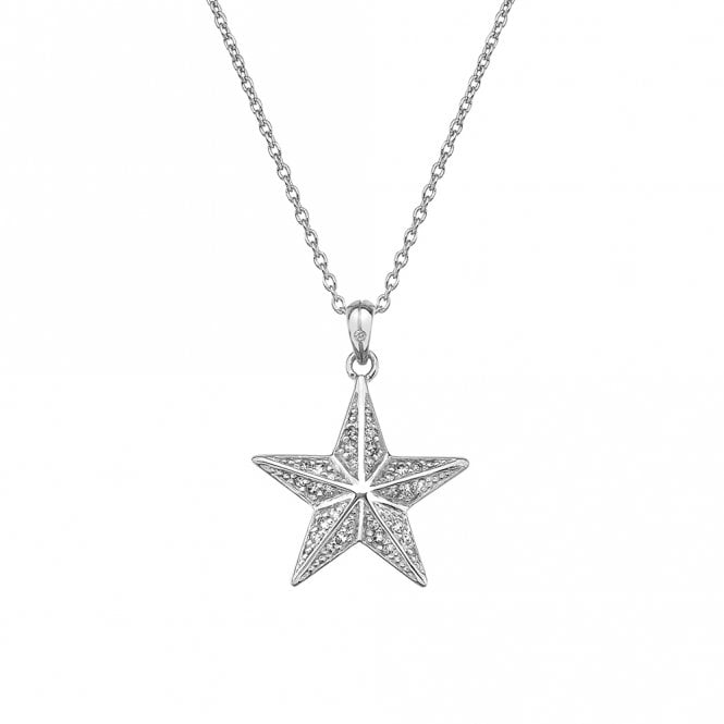 Silver Christmas Star Pendant & Chain