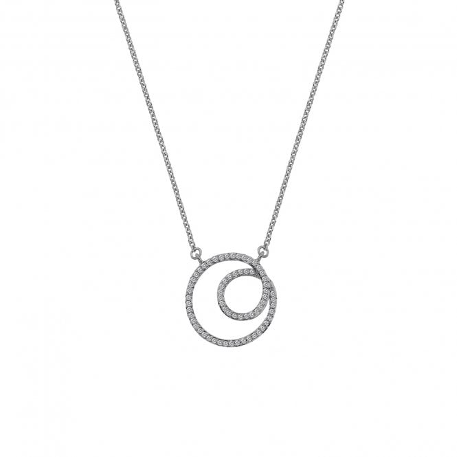 9ct White Gold Flow Necklace