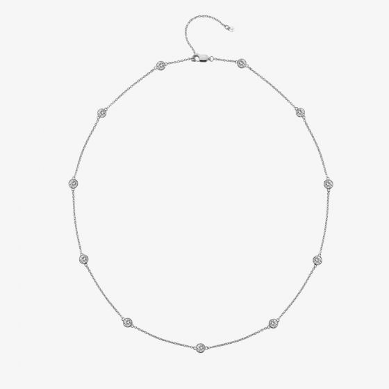 Tender White Topaz Set Intermittent Necklace