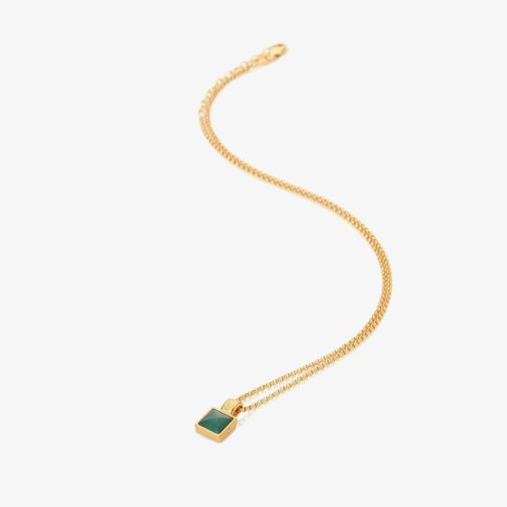 Jac Jossa Revive Malachite Square Pendant & Chain