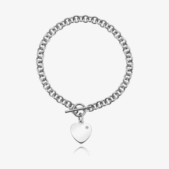 Silver Just Add Love Diamond Set Sure Bracelet