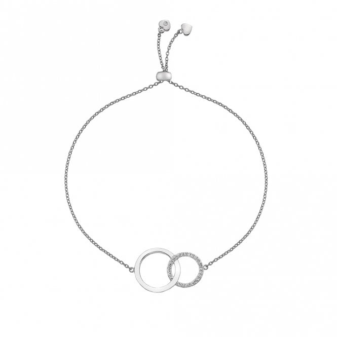 Silver Striking Circle Diamond Set Bracelet
