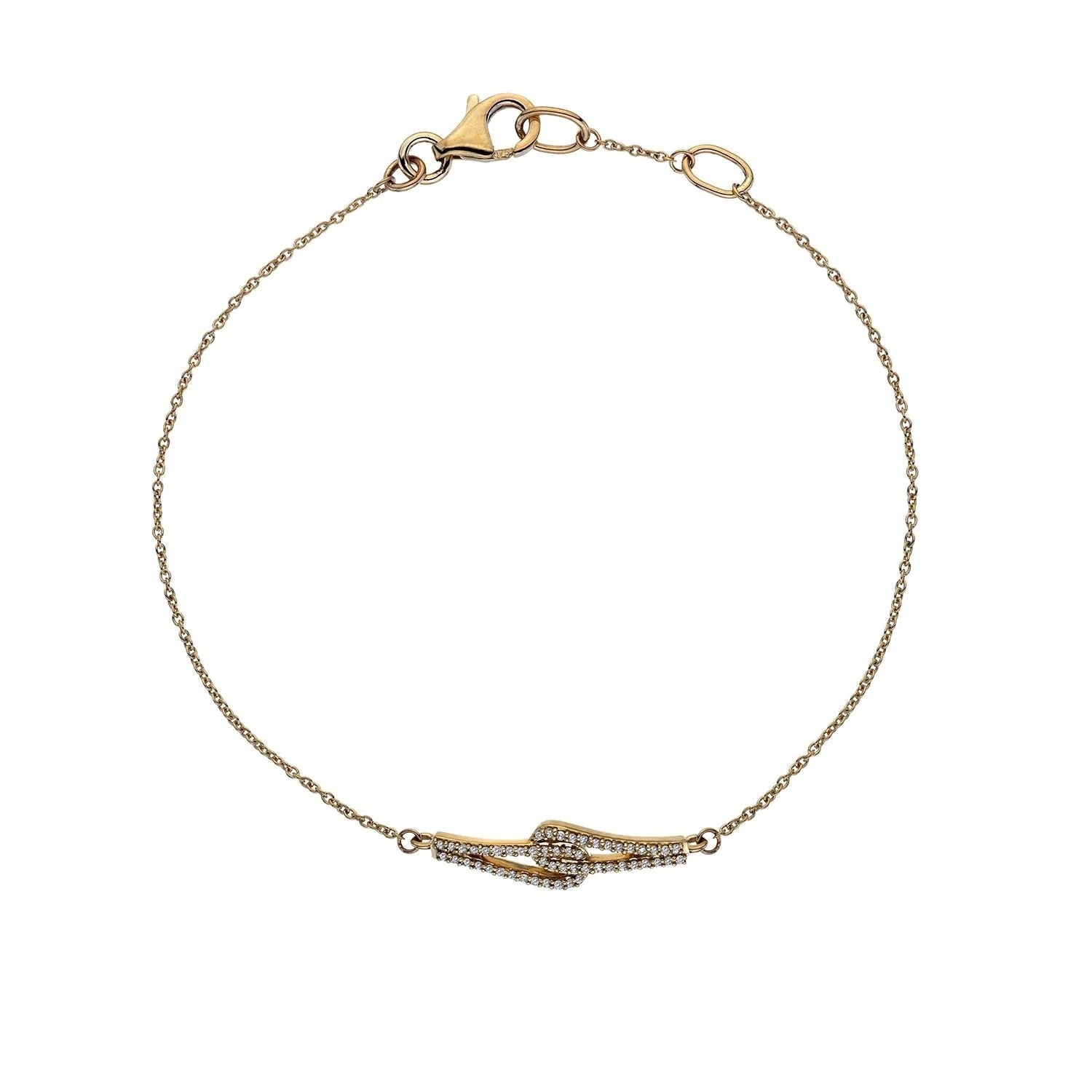 9ct yellow gold Flow Diamond Set Bracelet