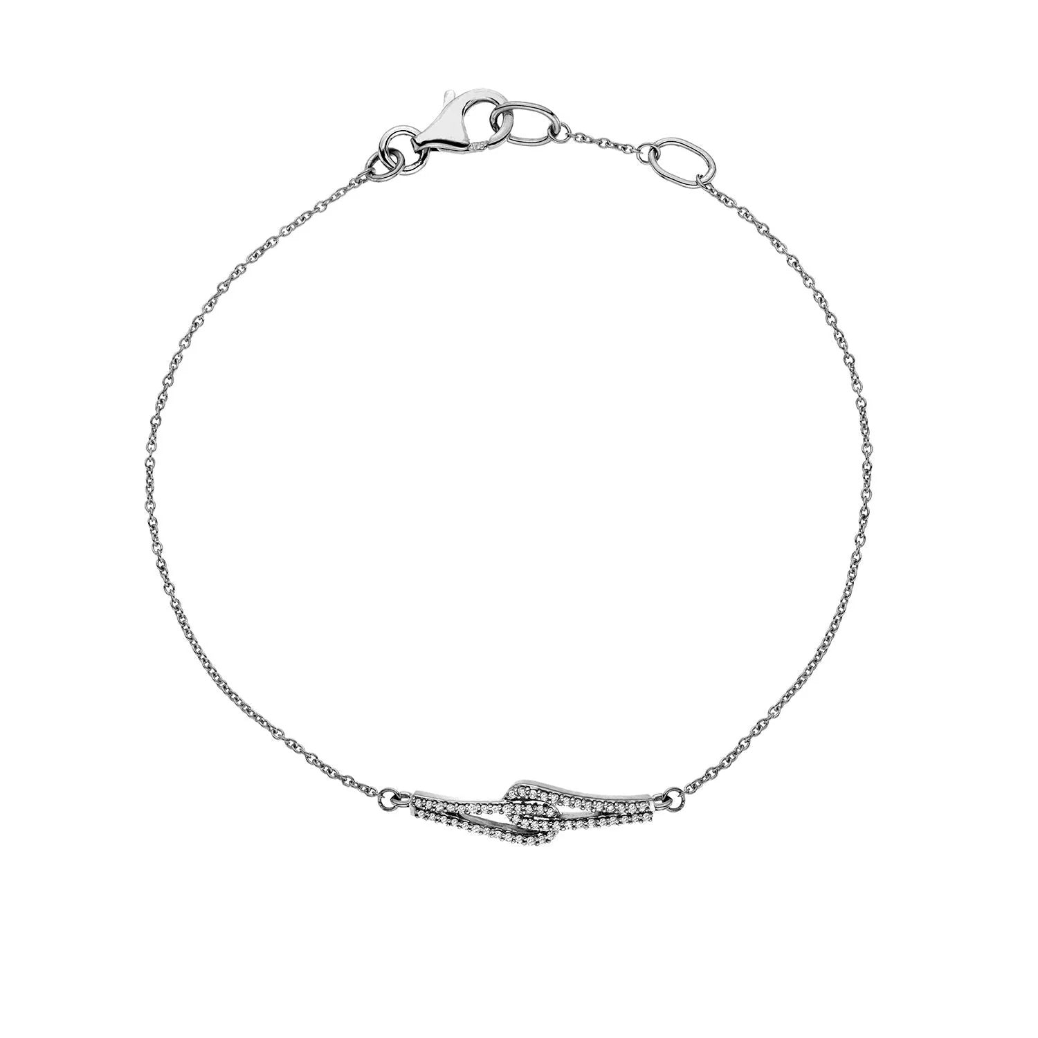 9ct white gold Flow Diamond Set Bracelet