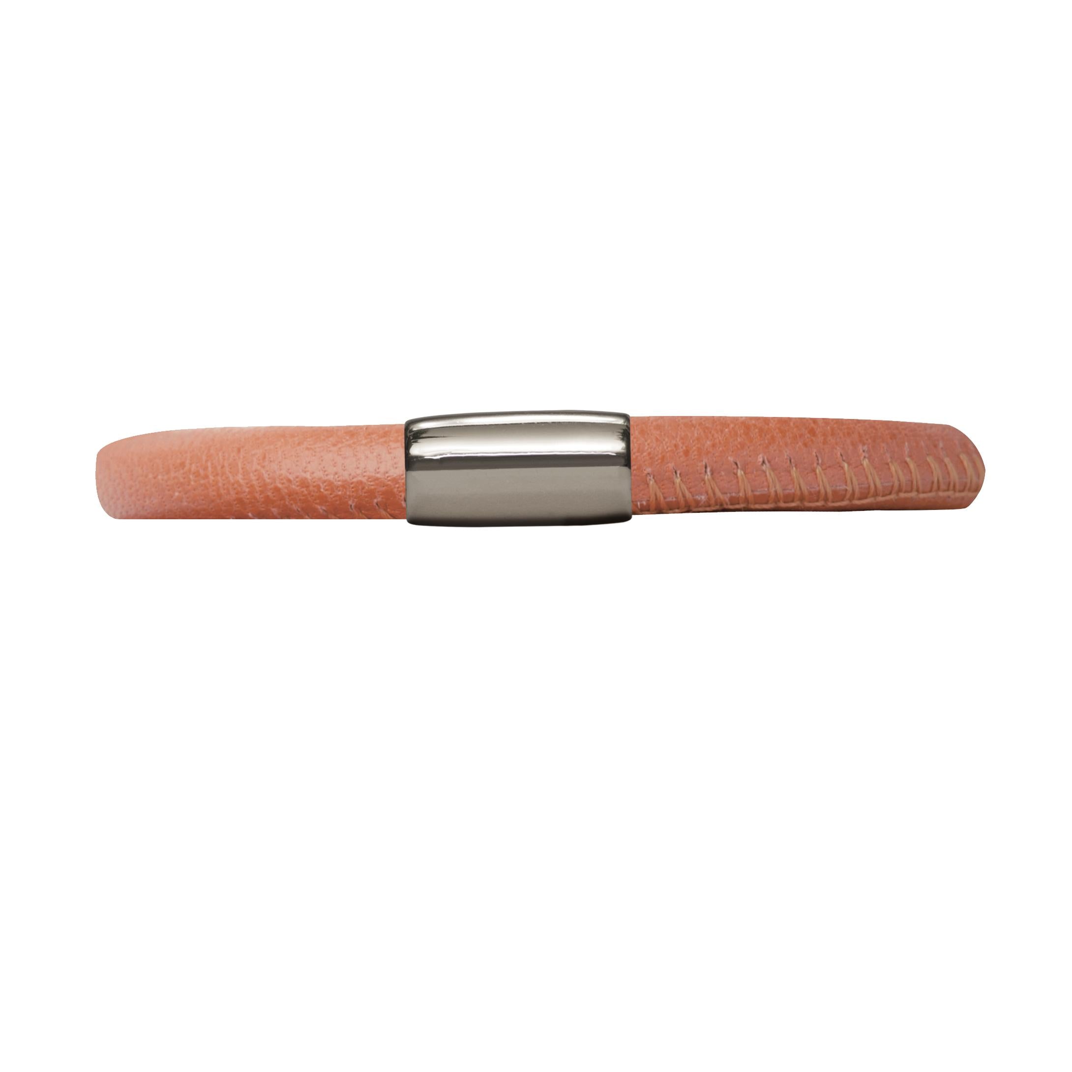 Lthr Brac 20cm Coral