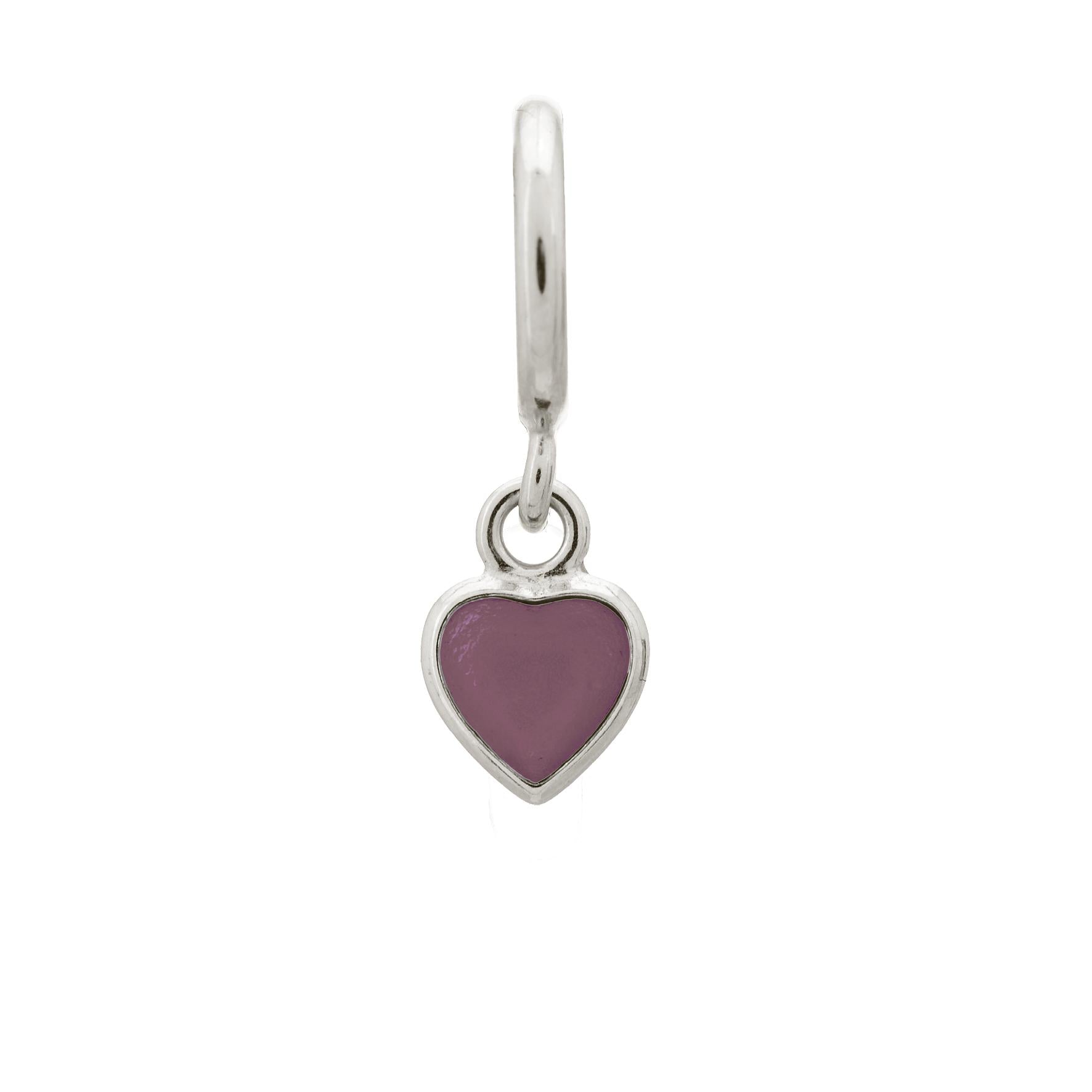 Violet Enamel Heart Drop