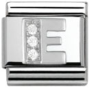 Composable Classic Alphabeth Stainless Steel Cub. Zirc And 925 Silver (E)