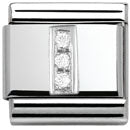 Composable Classic Alphabeth Stainless Steel Cub. Zirc And 925 Silver (I)