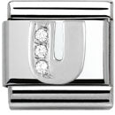 Composable Classic Alphabeth Stainless Steel Cub. Zirc And 925 Silver (U)