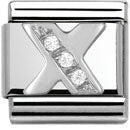 Composable Classic Alphabeth Stainless Steel Cub. Zirc And 925 Silver (X)